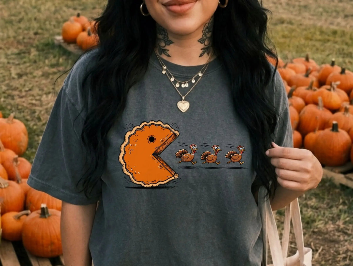 Pumpkin Pie Turkey Chase Thanksgiving Graphic brandedbybarta