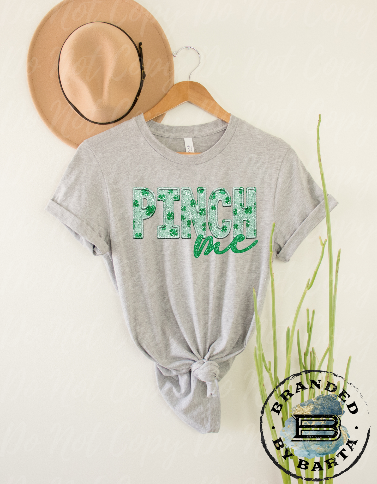 Pinch Me Faux Embroidery & Glitter Clovers