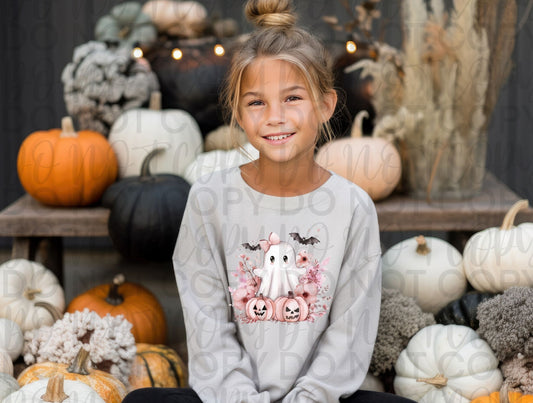 pink pumpkin with ghost