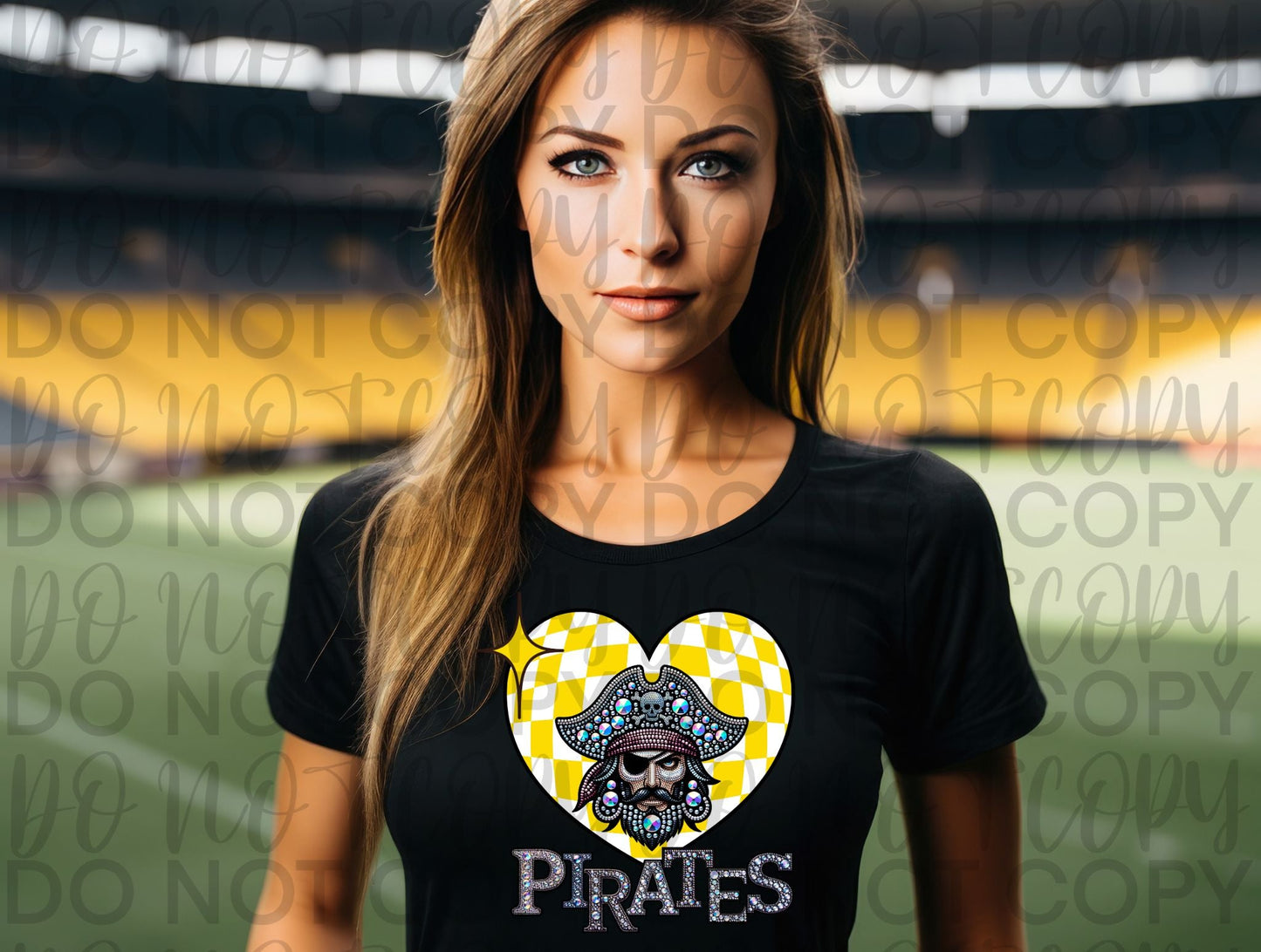 Pirates Rhinestone Heart Tee