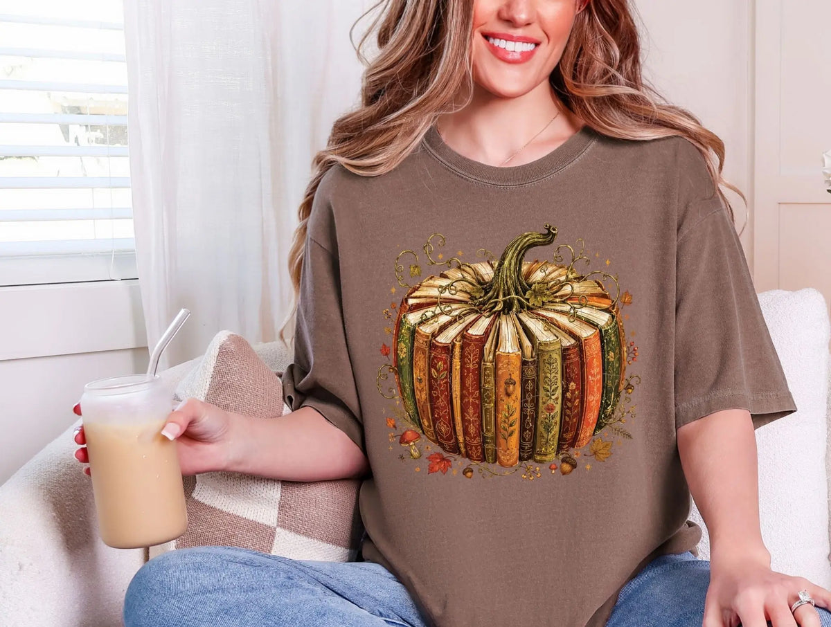 Bookish Pumpkin Fall Graphic brandedbybarta