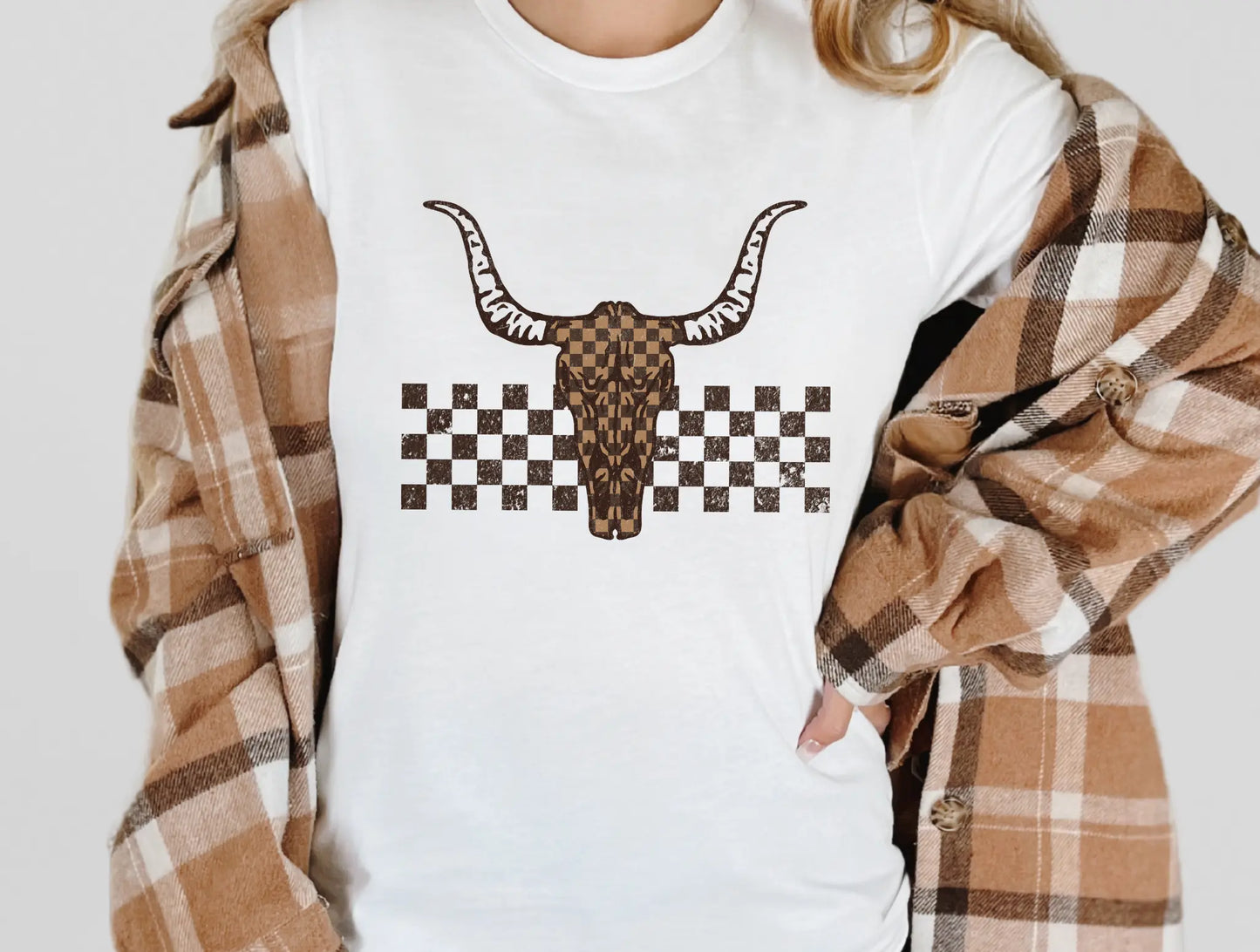 Checkered skull - Branded By Barta