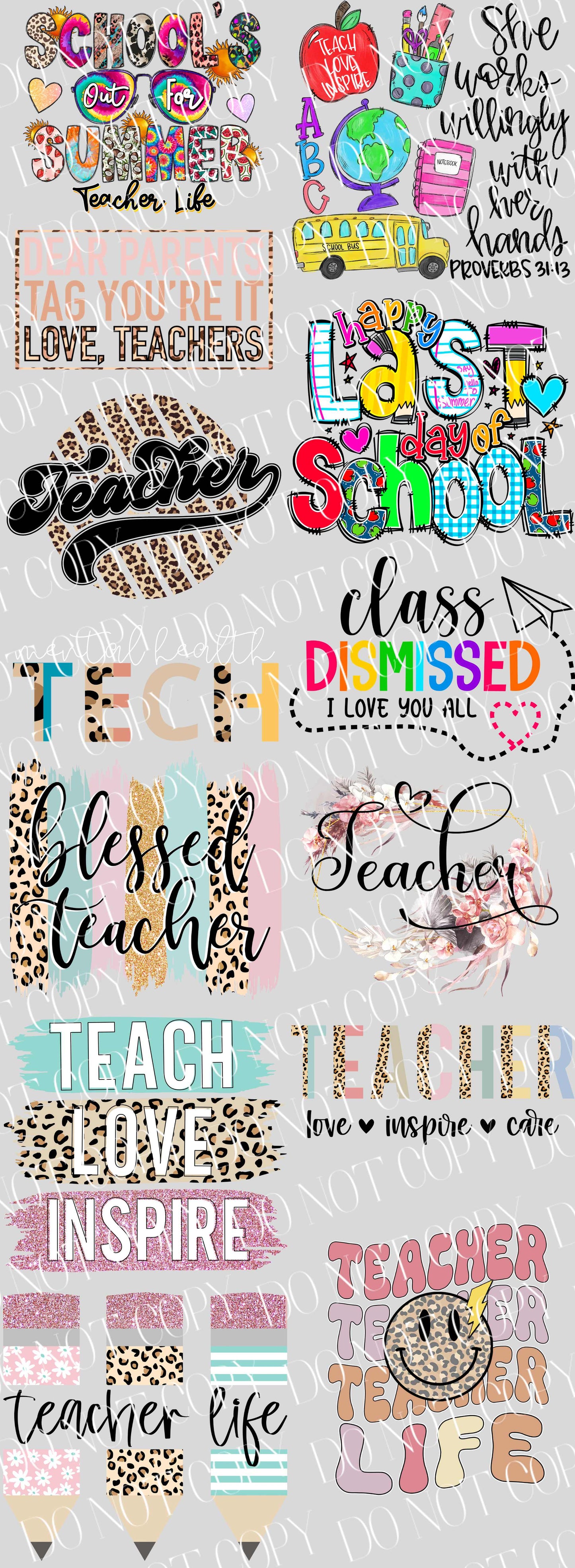 Teacher 2 Pre Made Gang Sheet