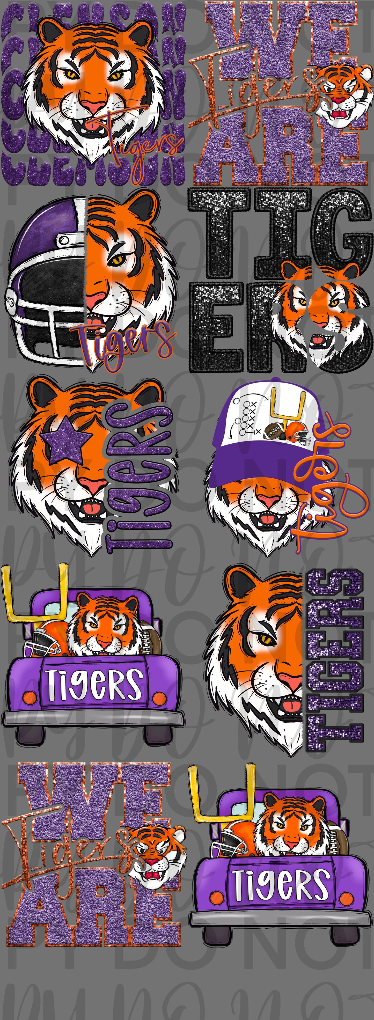 Tiger purple Pre Made gang sheet