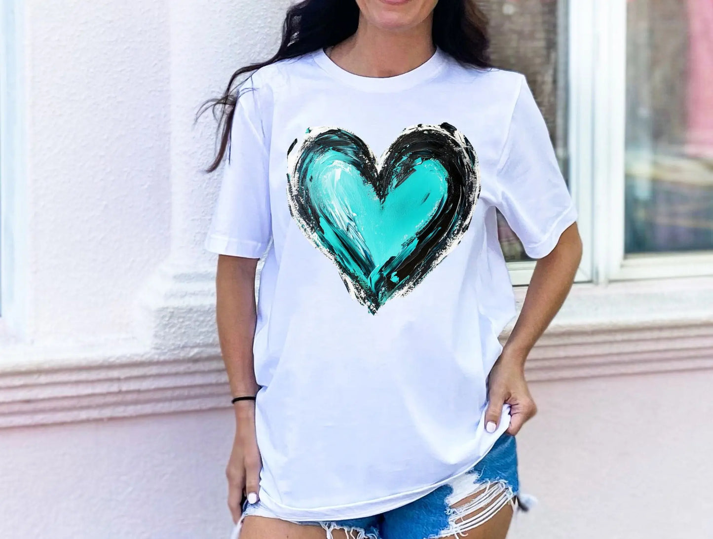 Turquoise heart brush stroke - Branded By Barta