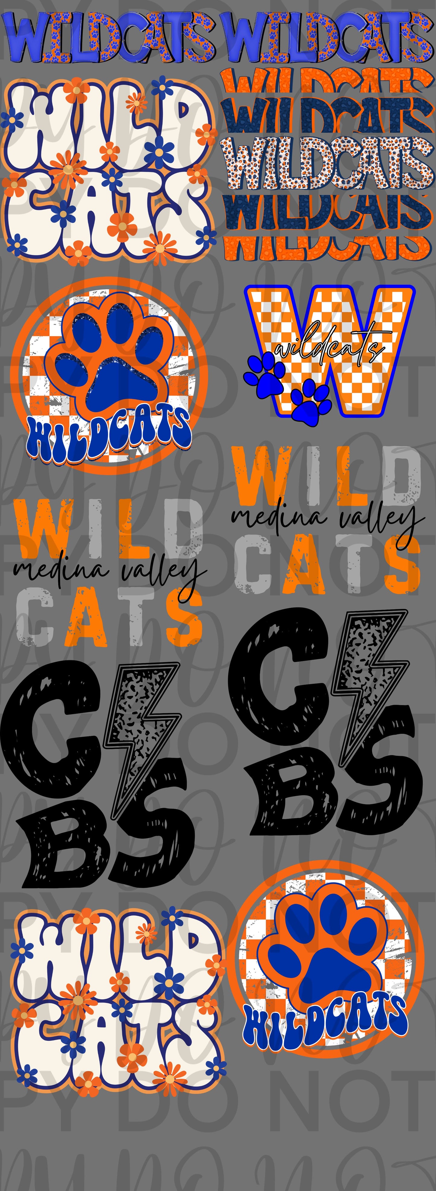 wildcat Pre Made gang sheet